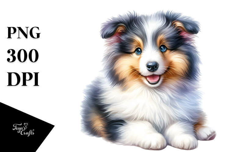 Cute Collie Baby Cartoon example image 1