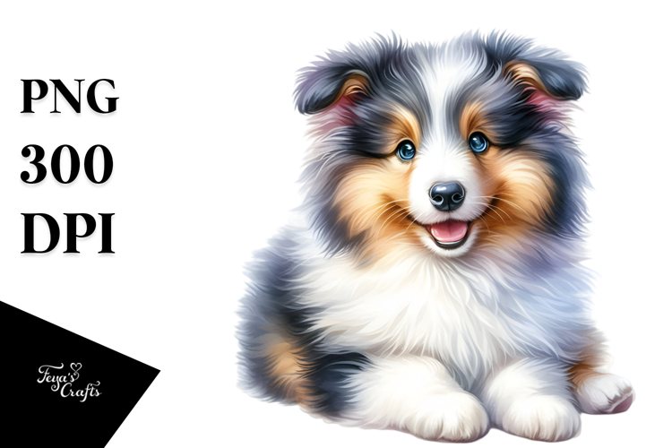 Cute Collie Baby Cartoon