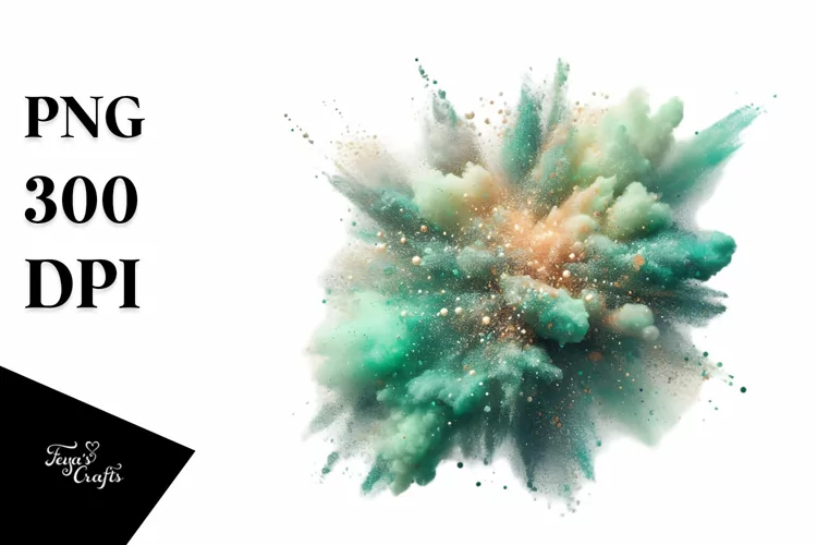 Glitery Greenish Splash Texture PNG