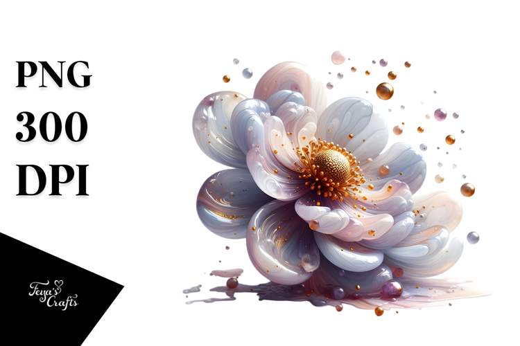 Abstract Glossy Anemone PNG