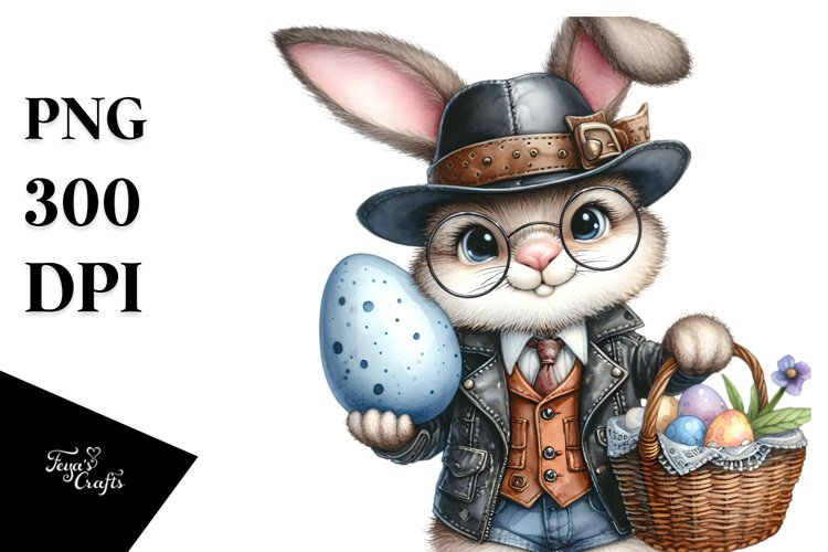 Goofy Bunny with Big Egg PNG