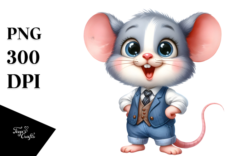 Funny Standing Baby Mouse PNG