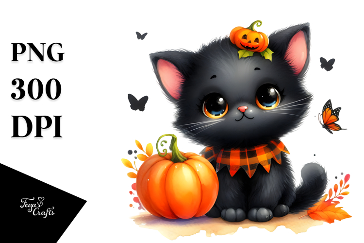Simple Watercolor Baby Black Cat, 20 oz Tumbler example image 1