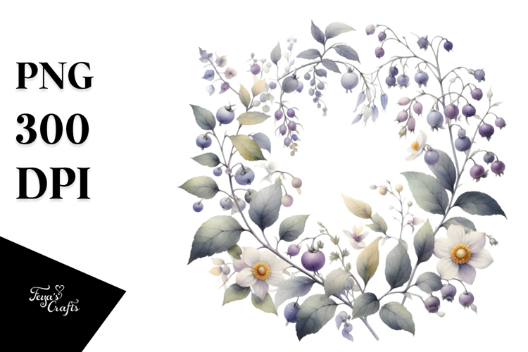Simple Watercolor Nightshade PNG