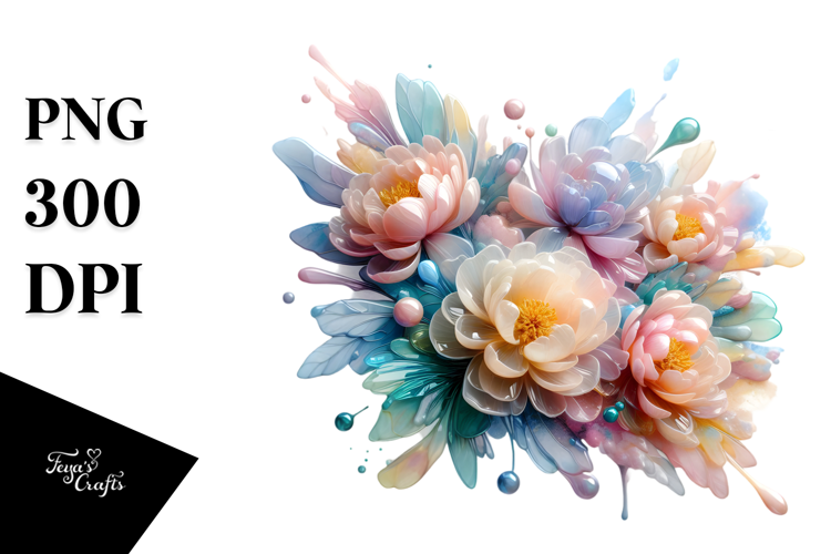 Colorful Peonies PNG