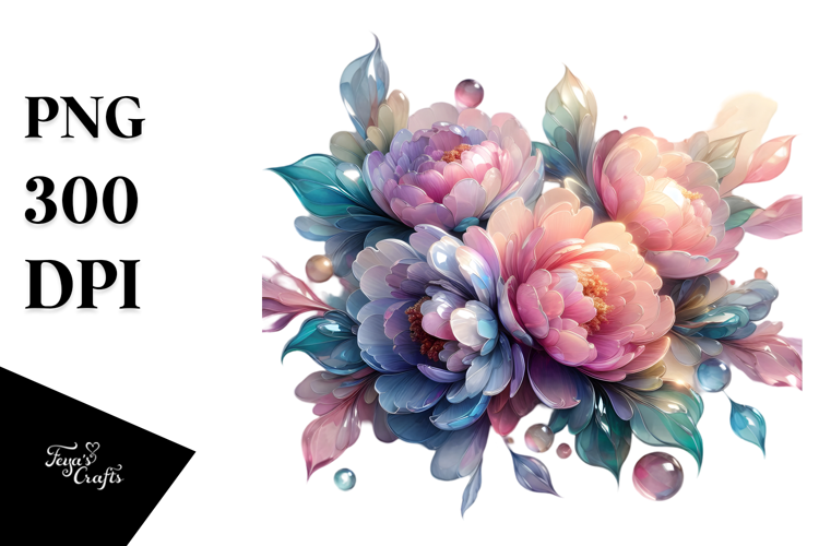 Shiny Peonies PNG