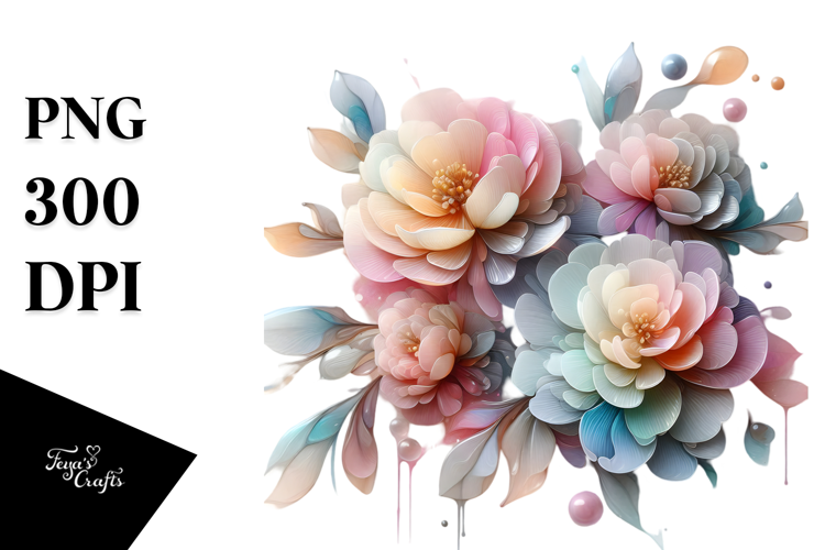 Colorful Peonies PNG