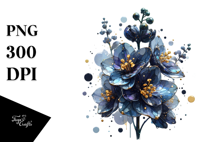Abstract Delphinium PNG