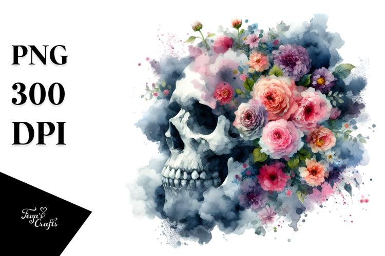 Grunge Skull Art PNG