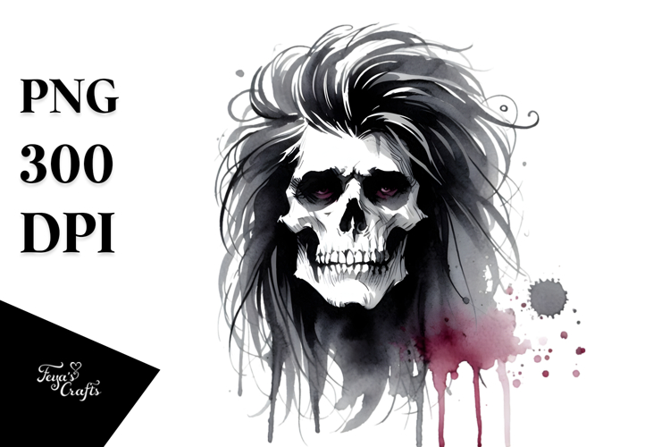Vampire Skull Hair Haloween PNG