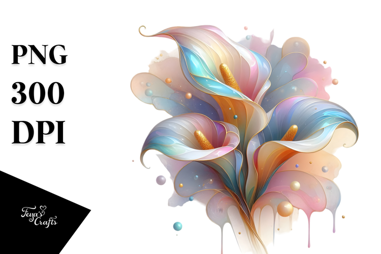Glossy Calla Lily in Material PNG