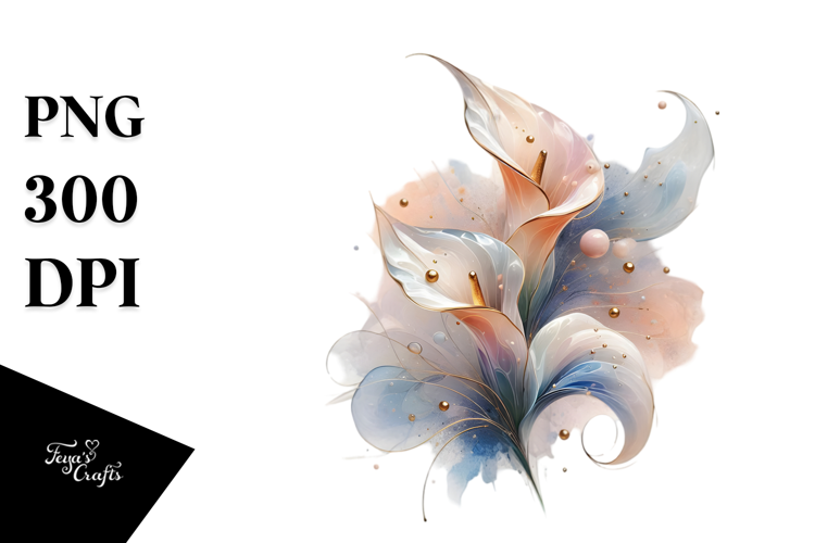 Glossy Calla Lily in Material PNG