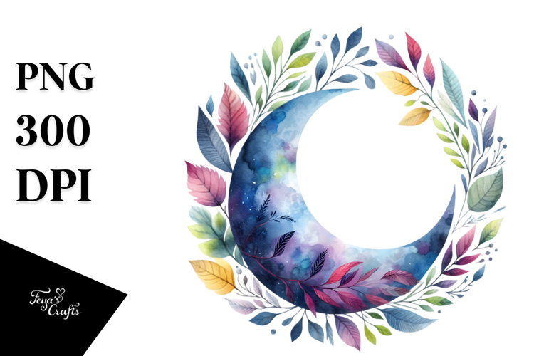 Wimsical Moon Foliage | Sublimation | Clipart