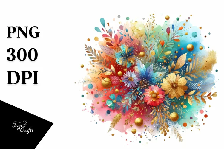 Colorful Golden Particle Splash