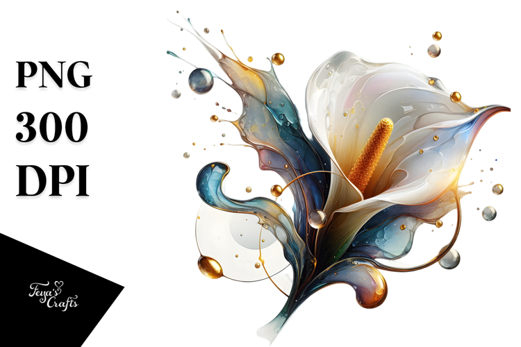 Abstract y Calla Lily in Watercolor
