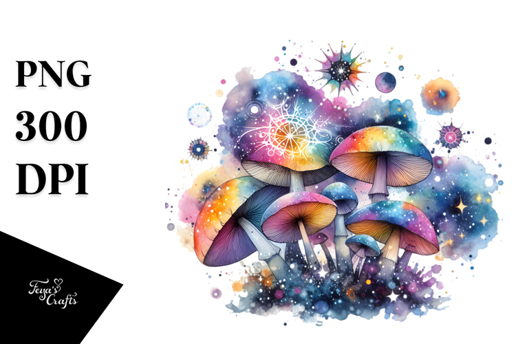 Colorful Magical Celestial Astral Mushroom | Sublimation |