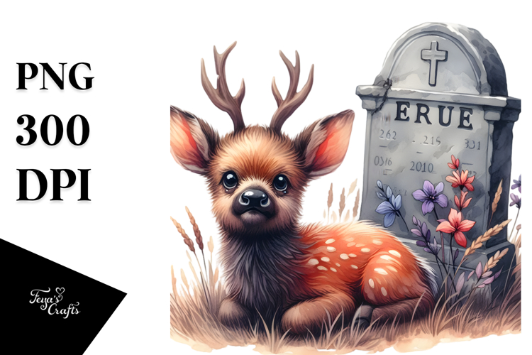 Cute Elk Grave | Sublimation Clipart