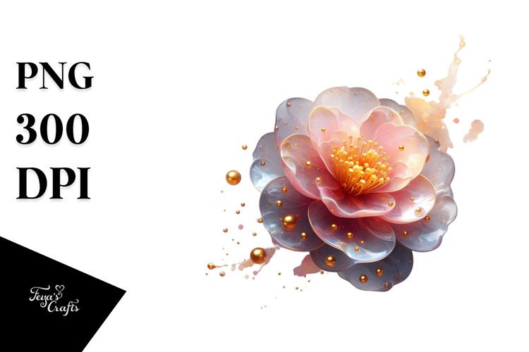 Glossy Camellia Splash PNG