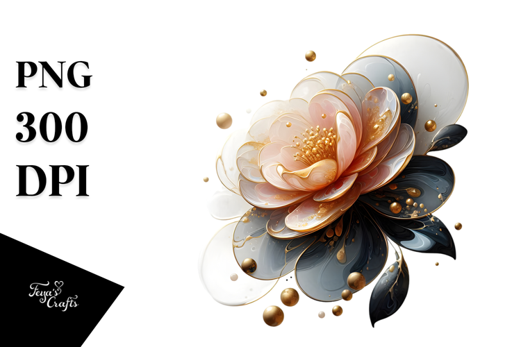 Abstract Glossy Camellia PNG