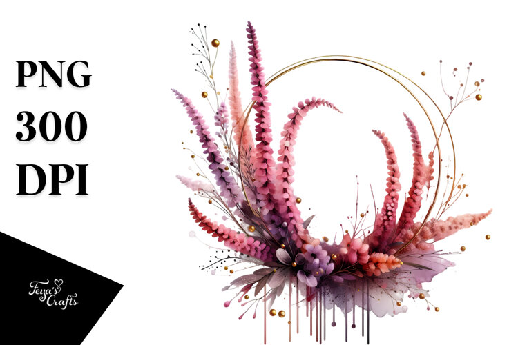 Glossy Heather with Golden Accents, PNG example image 1