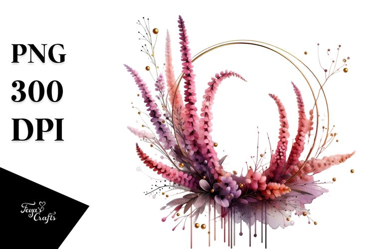 Glossy Heather with Golden Accents, PNG