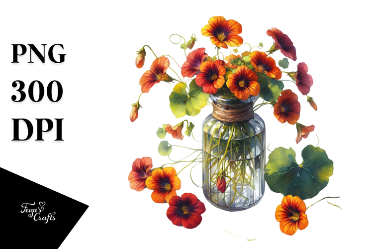 Nasturtium Bottle | Sublimation Clipart
