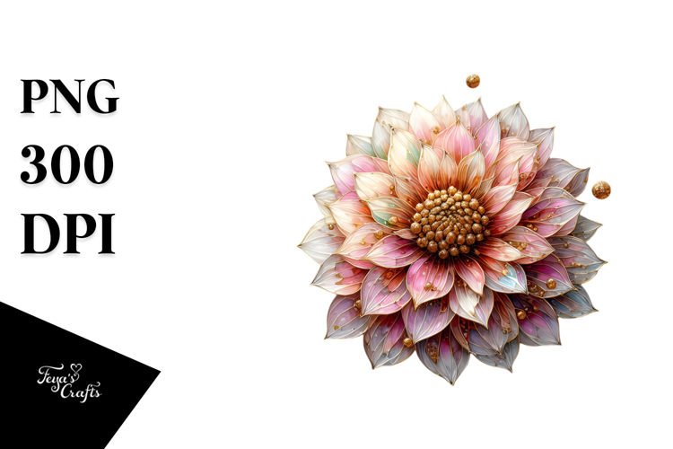 Dahlia Watercolor Splash PNG