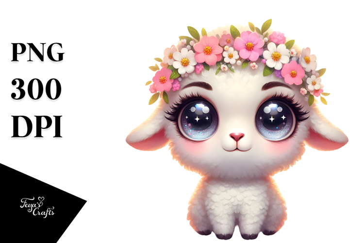 Whimsical Cartoon Lamb, Transparent PNG