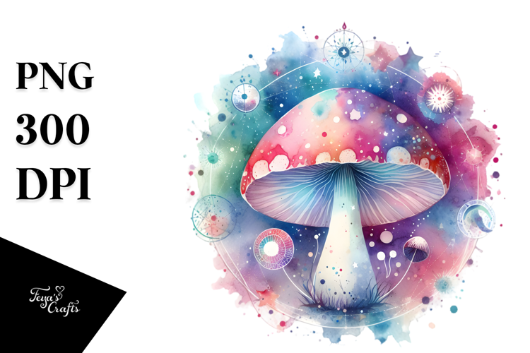 Colorful Magical Celestial Astral Mushroom | Sublimation |