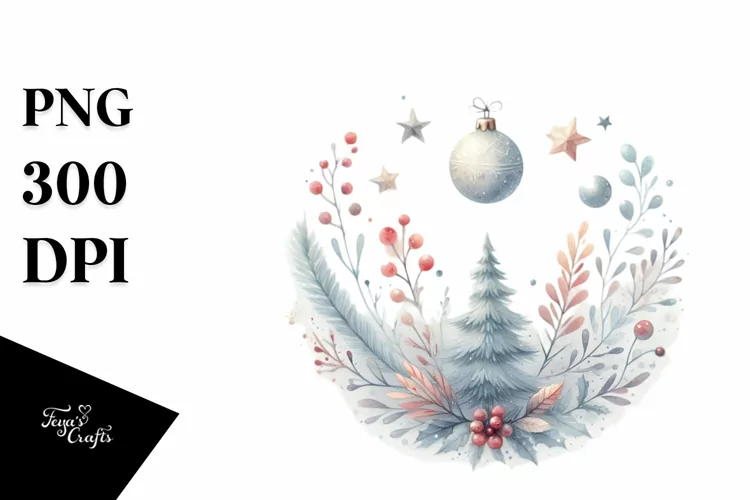 Round Christmass Type Treatment PNG