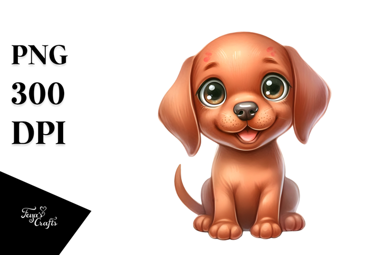Baby Cartoon Vizsla Watercolor Cute PNG