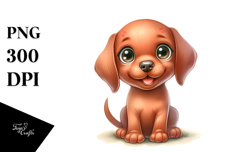 Cute Vizsla Baby Cartoon