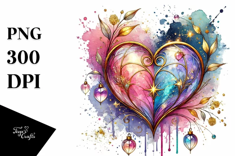 Colorful Heartglass, High-Res PNG