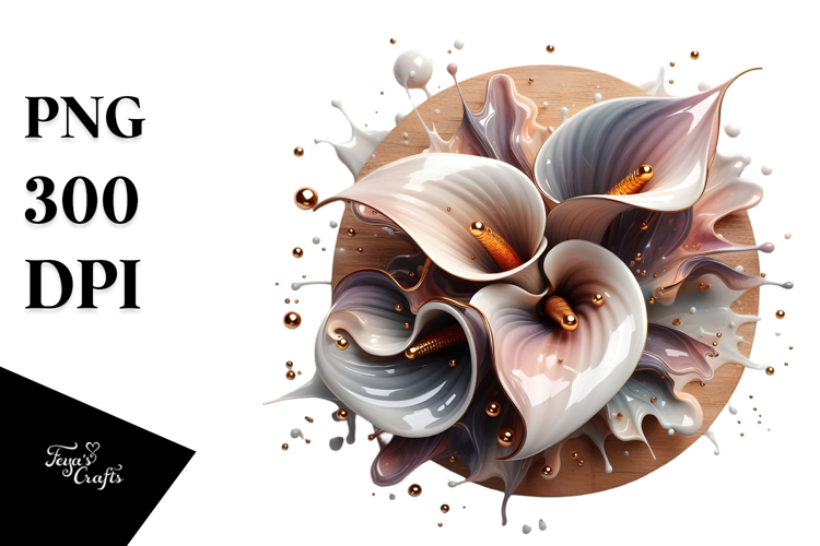 Glossy Calla Lily in , PNG