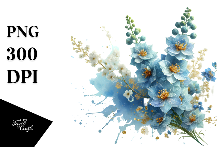 Delphinium with Golden Insertions PNG