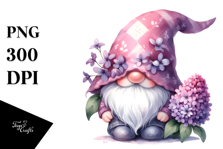 Cute Gnome Lilac PNG