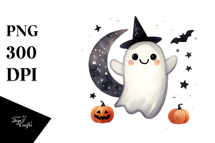 Retro Cute Ghost PNG