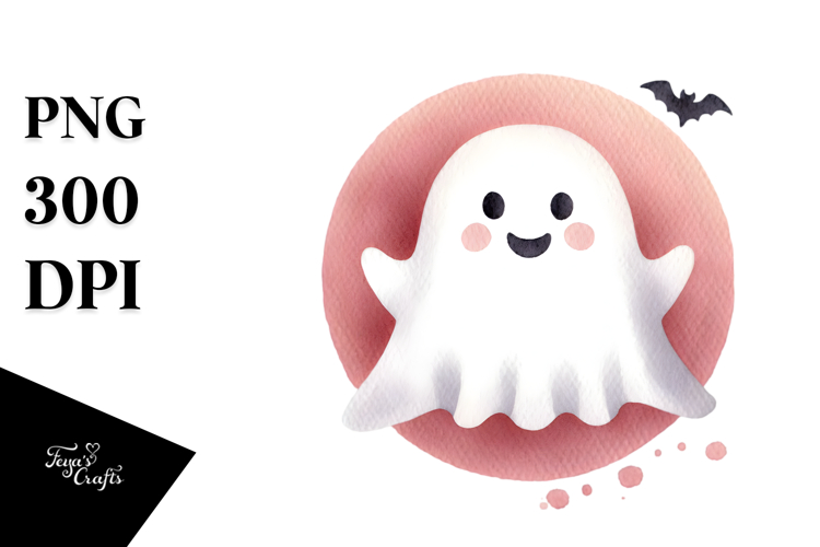 Retro Cute Ghost PNG