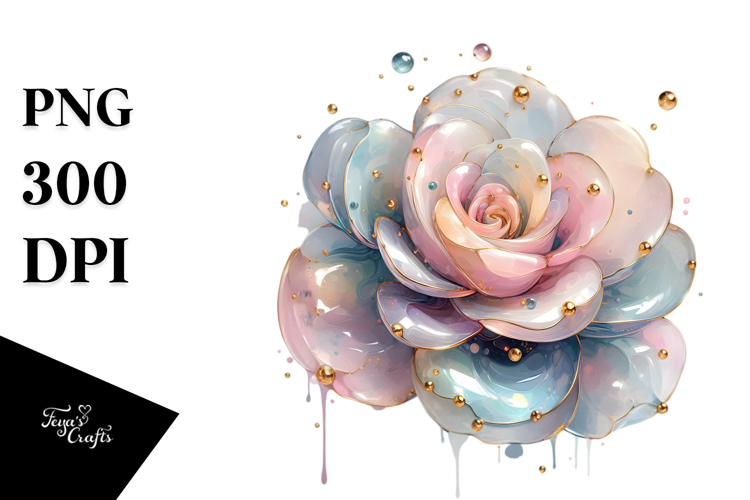 Glossy Rose in Material PNG