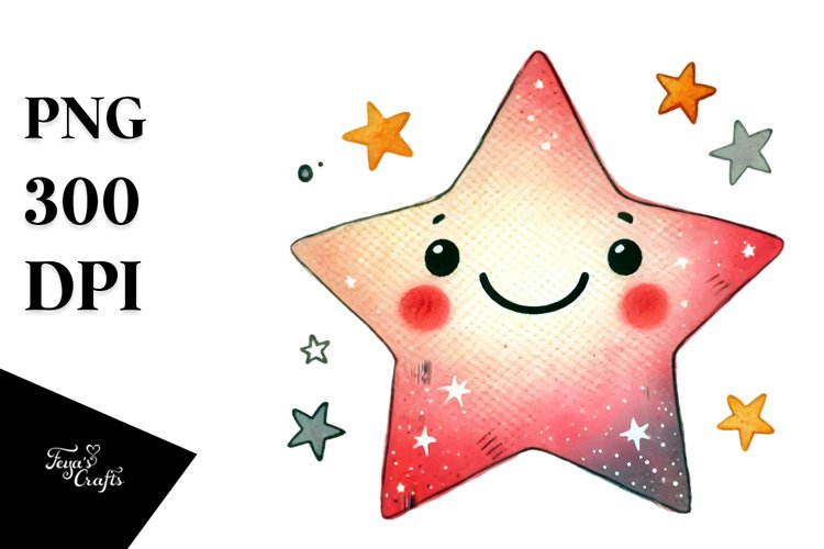 Simple Smiling Whimsical Star PNG