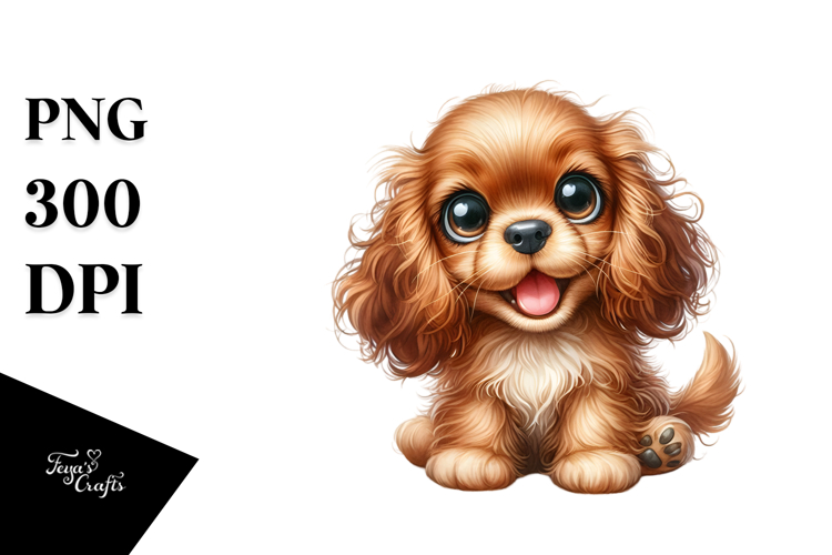 Cute Watercolor Cocker Spaniel PNG