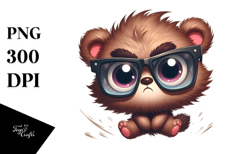 Silly Bear with Oversized Sunglasses, Vector Art