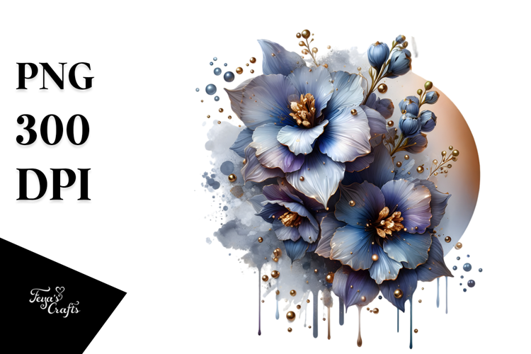 Abstract Glossy Delphinium PNG