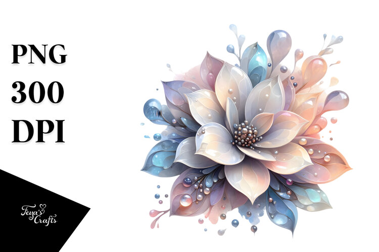 Abstract Pastel Glossy Gardenia, PNG example image 1