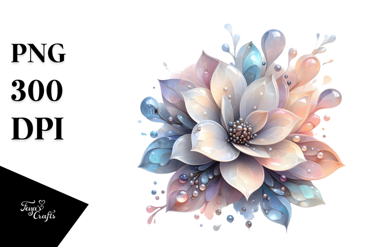 Abstract Pastel Glossy Gardenia, PNG
