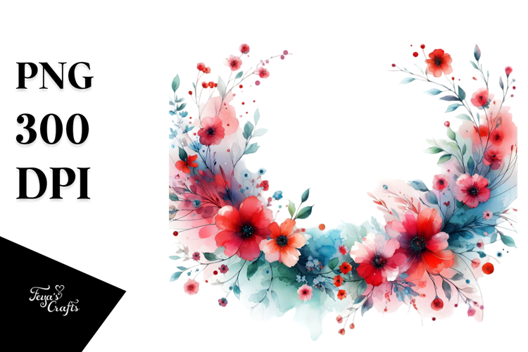 Red Flower Clipart Image 9