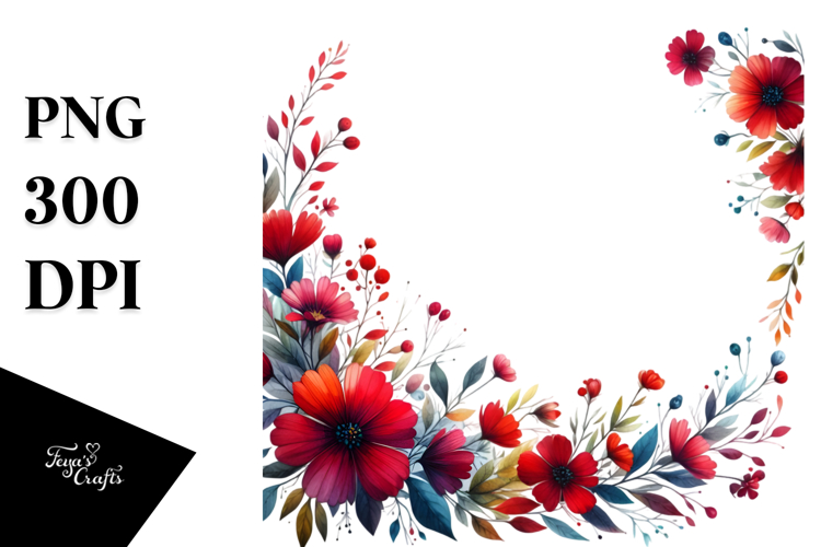 Red Flower Clipart Image 8