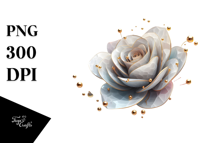 Rose with Golden Insertions PNG