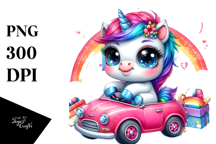 Vibrant Baby Unicorn PNG