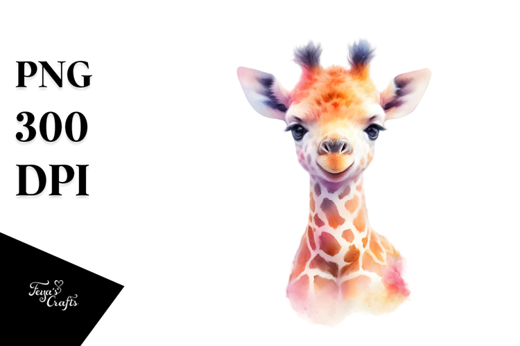 Vibrant Pastel Giraffe Decoration Clipart